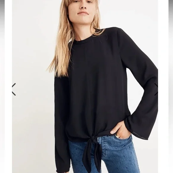 New- Madewell front tie blouse - Picture 3 of 5